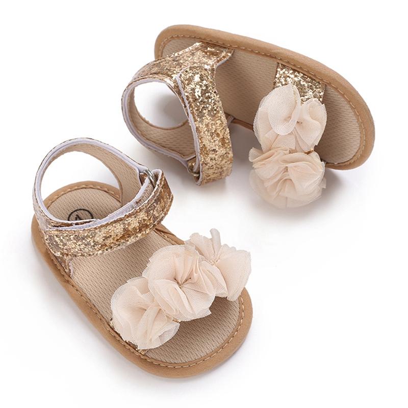 Sandály pro batolata do 2 let Letní plážové boty Síťovaná květinová dekorace Protiskluzové sandály s měkkou podrážkou