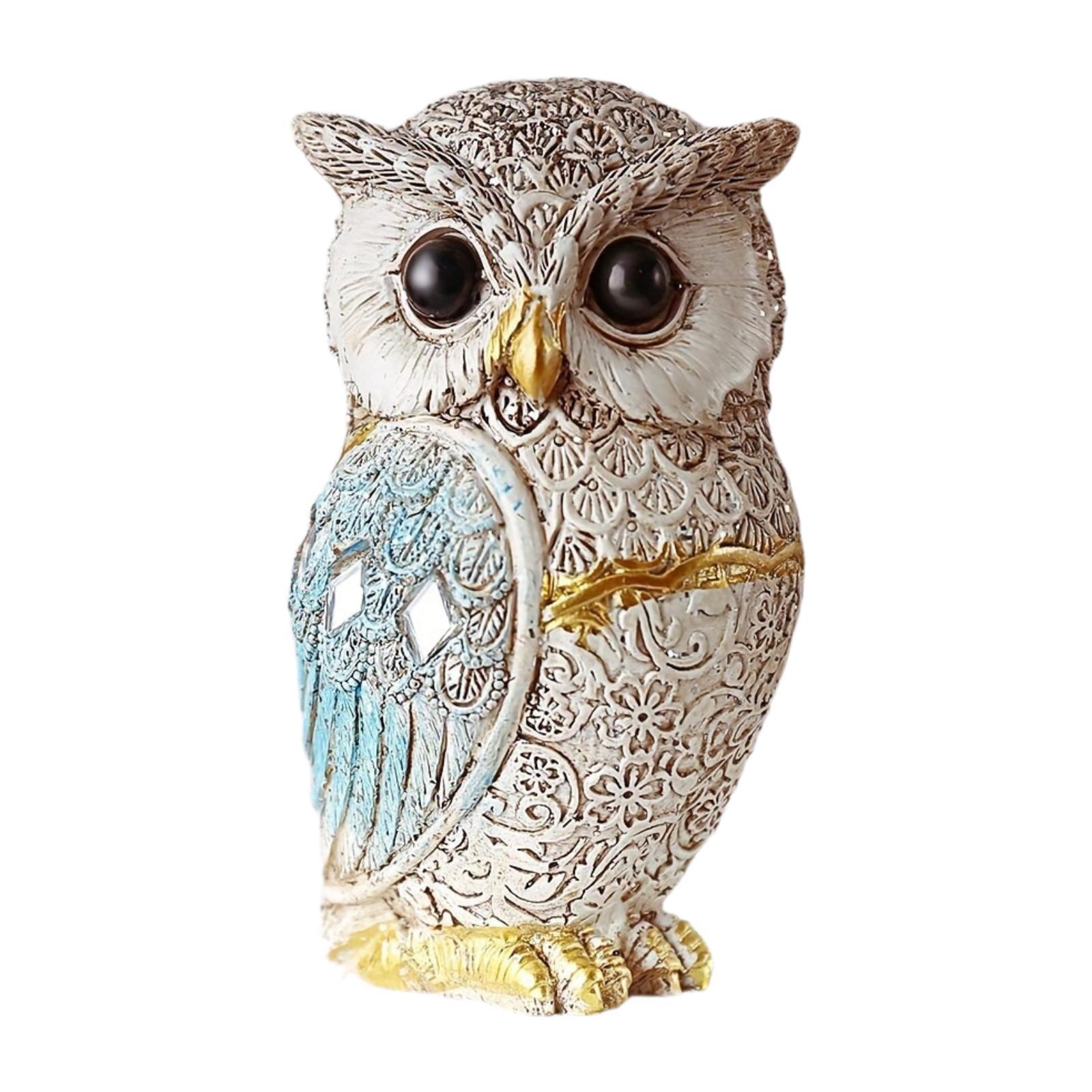 

Owl Statue Shelf Decor Office Ornament Bedroom Modern Table Desk Cute Living Room Gift for Birds Lovers Sculpture Decoration