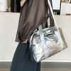 Nová lesklá designová módní a všestranná velkokapacitní stříbrná sportovní taška přes jedno rameno, cestovní taška, cestovní taška