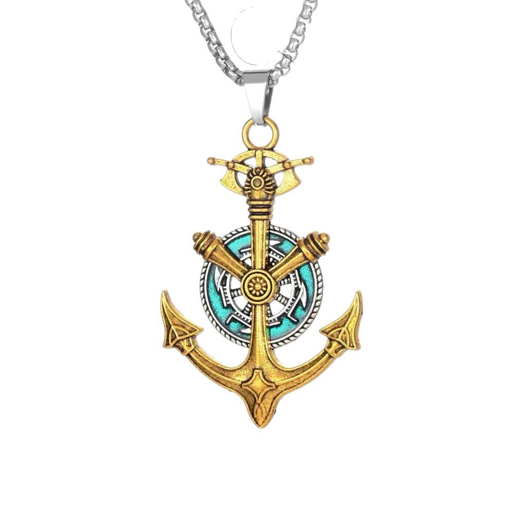 Retro European & American Hip Hop Anchor Necklace - Men's Sweater Chain, Medieval Style Accessories