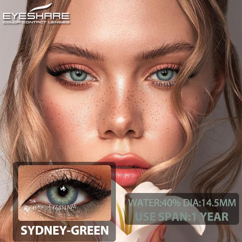Eyeshare Natürliche Kontaktlinsen 1 Paar Bequeme Hidrocor Farbige Kontaktlinsen für Augen Jährlich Grün Beauty Pupillen