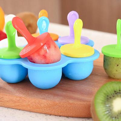 Eis Eis Pops Silikon Form DIY Lebensmittel Ergänzung Werkzeuge Tragbare Lebensmittel Grade Popsicle Form Ball Maker Baby Obst Shake Zubehör