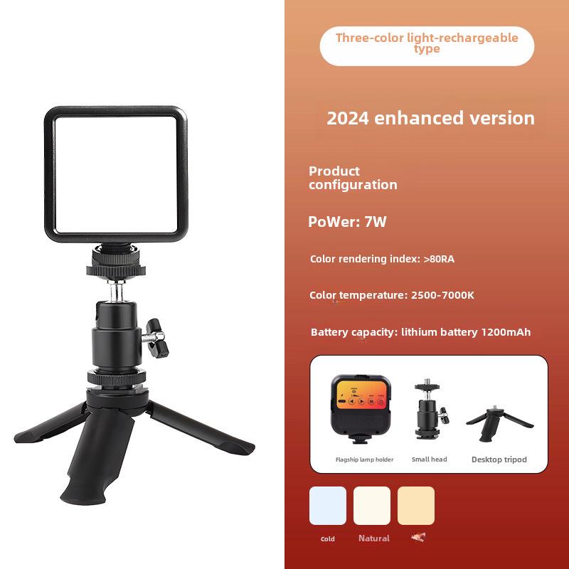 Portable RGB Photography Light: Cold/Warm Square Soft Light for Outdoor Live Broadcasts