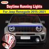 1pcs For Jeep Renegade 2015-2021 LED Daytime Running Light DRL 12V Universal Auto Waterproof Flexible Decorative Ambient Lamp