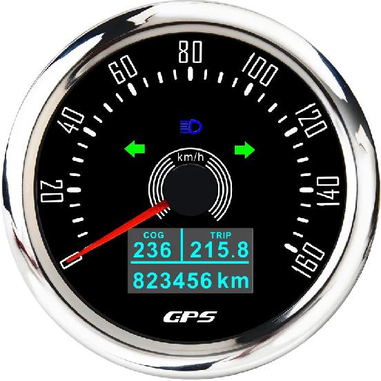 ZMFJH 7 Color LED 85MM GPS Speedometer Gauge with Antenna Auto 0-120KMH SpeedMeter High Beam Turn Light COG TRIP ODO Odometer