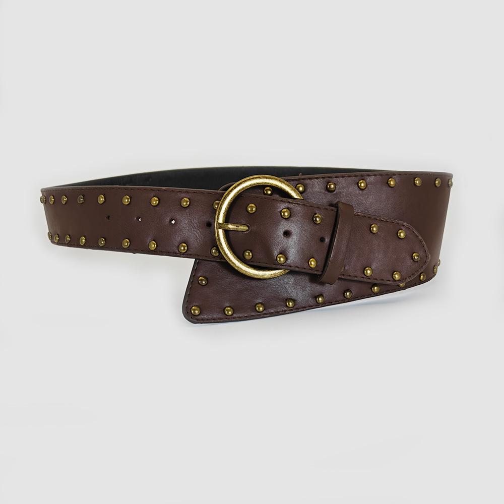 Dames Klink Western Cowboy Cowgirl Externe Riemen Voor Vrouwen Punk Decoratieve Gordel Taille Korset Riem Vrouwelijke Gotische Jeans Riem 105CM bruin