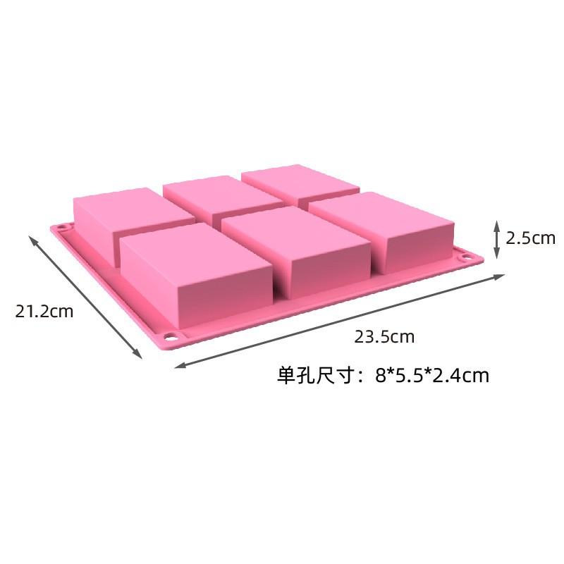 6-Cavity 12-Cavity Square Silicone Mold Baking Soap Making Chocolate Candy Cookie Crafting