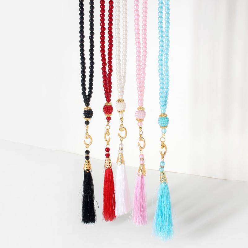 Stylish Islamics Prayer Beads Bracelet Set of 8 Pcs Colorful Sturdy Glass Tasbih Set Accessory for Muslims Devotion