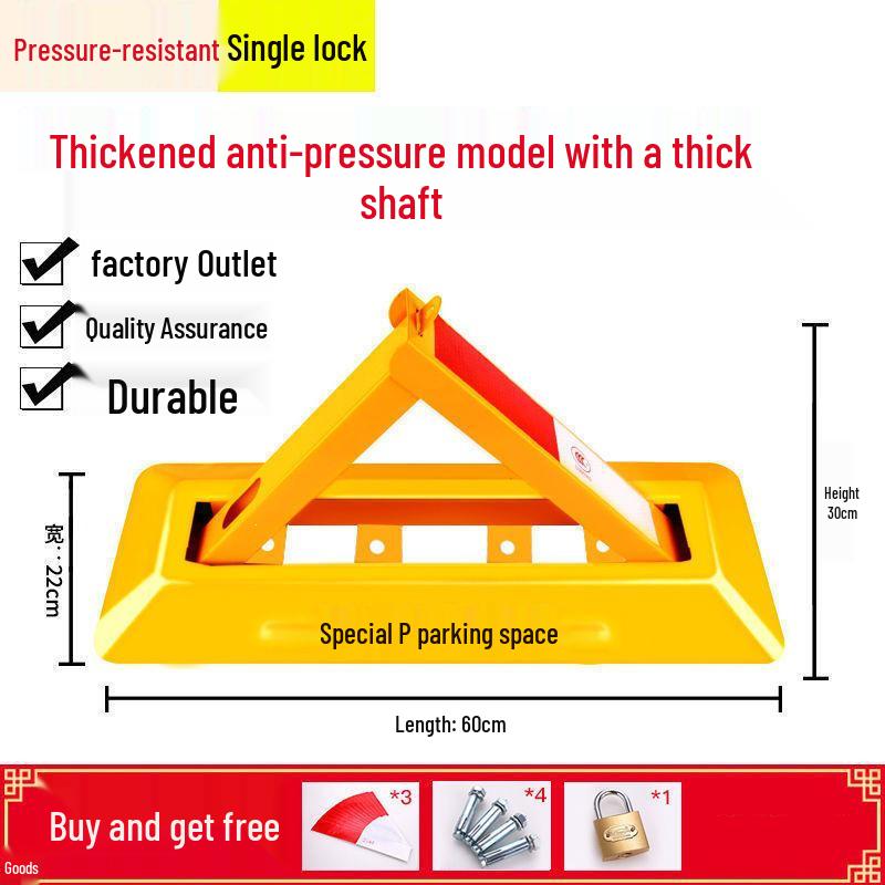 Heavy-Duty Triangle Parking Space Lock - Anti-Collision, Pressure-Resistant Floor Post for Garage