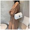 Women PU Vegan Leather Fashion Square Small Bag Ladies Pleated Quilted Metal Lock Flap Cover Long Chain Shoulder Crossbody Handbags