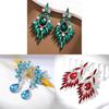Water Crystal Drop Earrings With Flower Design For Elegant Weddings