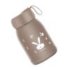 Double Layer Insulated Mug 330ml Good Sealing Small Portable Cute Rabbits Insulated Mug for Travelling Outdoor SportsBrown