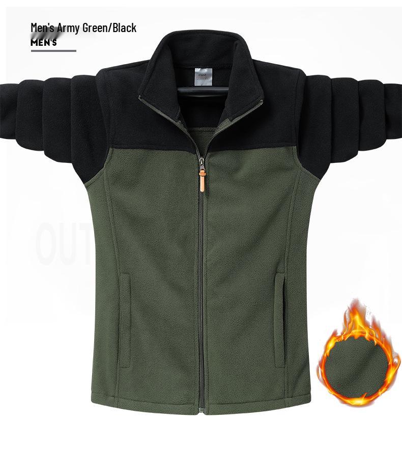 Couple's Polar Fleece Jacket: Double-Sided, Thickened Sweatshirt Cardigan for Spring, Autumn, and Winter Outdoors