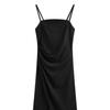 New summer two-color suspender split pleated dress new pure desire wind light and mature temperament medium and long dress women