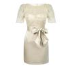GMXIA French Slim-fit Dress Women's Summer Lace Patchwork Lace-up Skirt with Hip Wrap