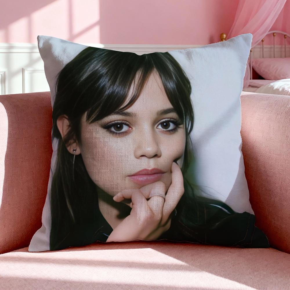 Celebrity J-Jenna Ortega Povlak na polštář Prodyšný Lněný povlak na polštář Letní Bez zápachu Ekologický Neviditelný zip Omyvatelný