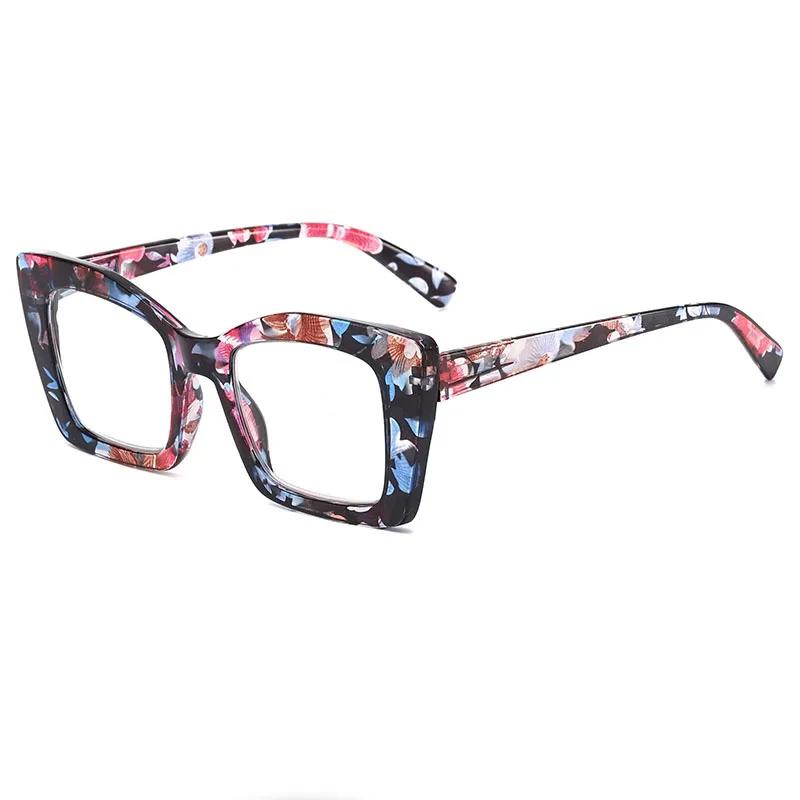 

Vintage Personalized Large Frame Glasses with Colored Frame Anti Blue Light Spring Leg Prescription Glasses Single Version&1.56&Anti Blue Ray