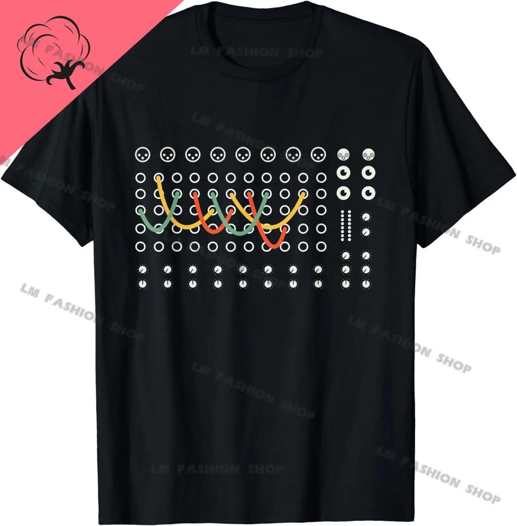 Modular Synthesizer Analog Graphic TShirts Men's Clothing Short Sleeve Tops Cotton Tees Women's Printed T-Shirt