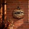 Autumn Theme Room Furnishings Halloween Mummy Pumpkin Hanging Sign, Retro Wooden Pendant with Decorative Party Sign Hemp Rope for Front Door