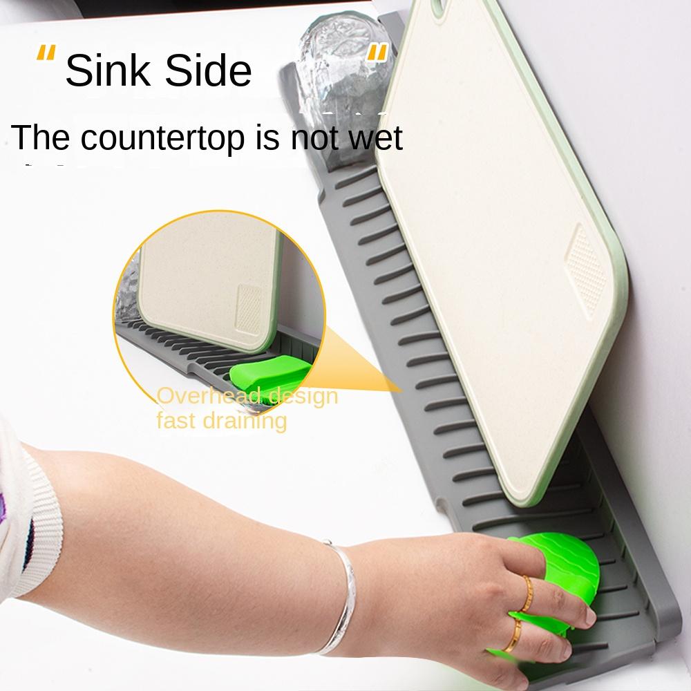 Anti-slip Drain Mat Silicone Kitchen Sink Holder Portable Soap Rack  Farmhouse Decor