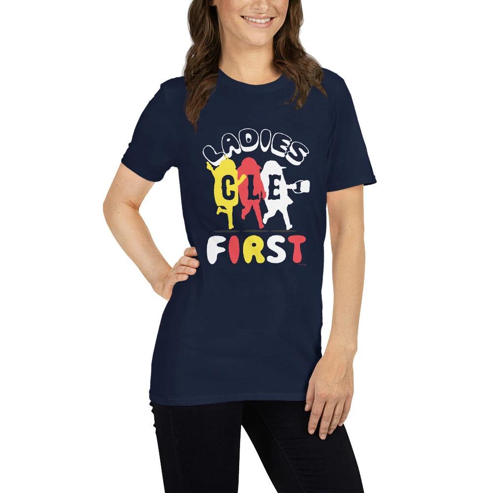Ladies First Hot Dog Derby Race T-Shirt Cleveland Ohio Baseball Guardians Tribe S