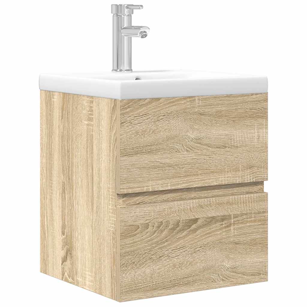 2 Piece Bathroom Furniture Set Sonoma Oak Particleboard