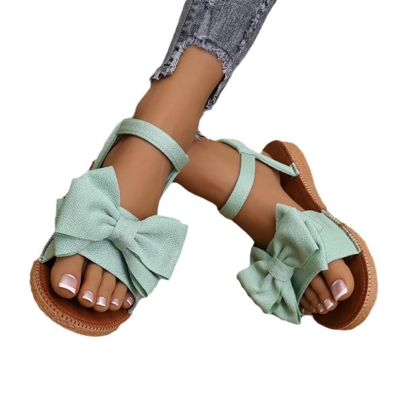 New large size summer bow slippers cow TEMU