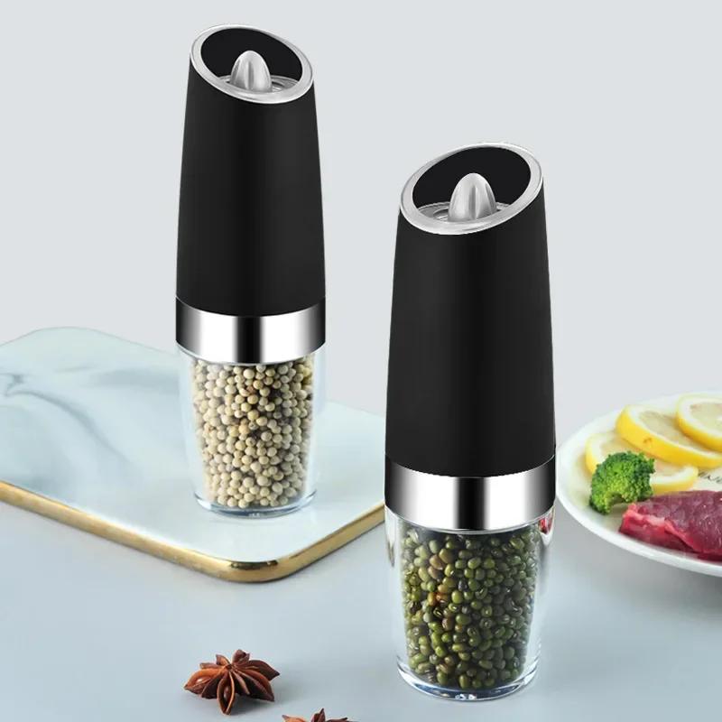 Hot selling stainless steel automatic gravity sensing, adjustable roughness, battery powered spice grinder, kitchen cooking tool