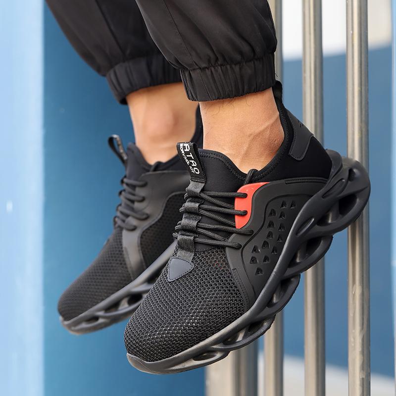 Men Protective Shoes Indestructible  Puncture-proof Men's Breathable Mesh Safety Shoes Work Steel Toe Shoes Anti-slip Shoes