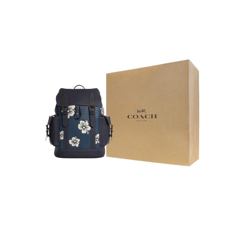 New COACH Hudson Pebbled Leather Backpack Tubas Men's Denim Blue C9967-QBUCU