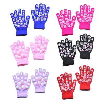 Outdoor Riding Warm Gloves Soft Elastic Knitted Full Finger Glove for Girls Boys Candy Color Cute Gloves