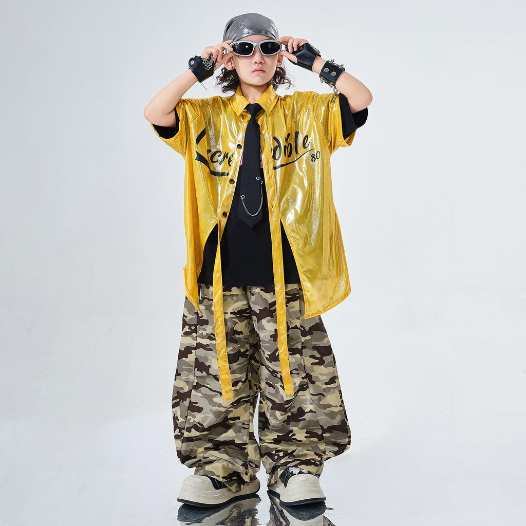 Children'S Hip-Hop Trendy Clothes Boys' Hip-Hop Fried Street Hiphop Performance Clothes Are Trendy And Cool Children'S Summer Two-Piece Short Sleeves