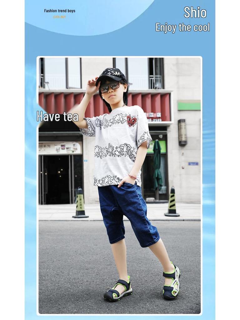 Baotou Kids' Non-Slip Breathable Korean Style Sandals - Fashion Beach & Sports Shoes for Boys