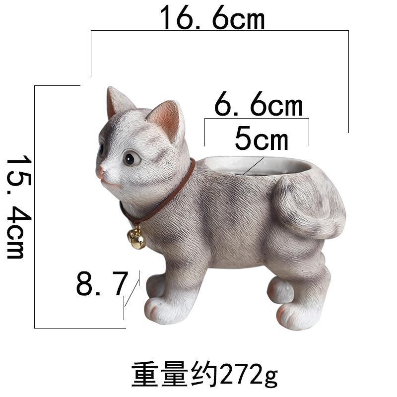 Cartoon Cat Resin Succulent Flower Pot Home Office Balcony Green Plant Cute Flower Utensil Gardening Decorative Ornament