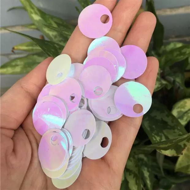 50 גרם 20 מ"מ חור גדול צבעי מעבר עגולים פאייטים לתיק שמלה יצירה בעבודת יד קישוט לבגד אביזרים פאייטים רופפים