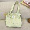 Fashion Large Capacity Tote Bag Canvas Casual Pleated Bag Wrinkled Design Handbag Summer Use