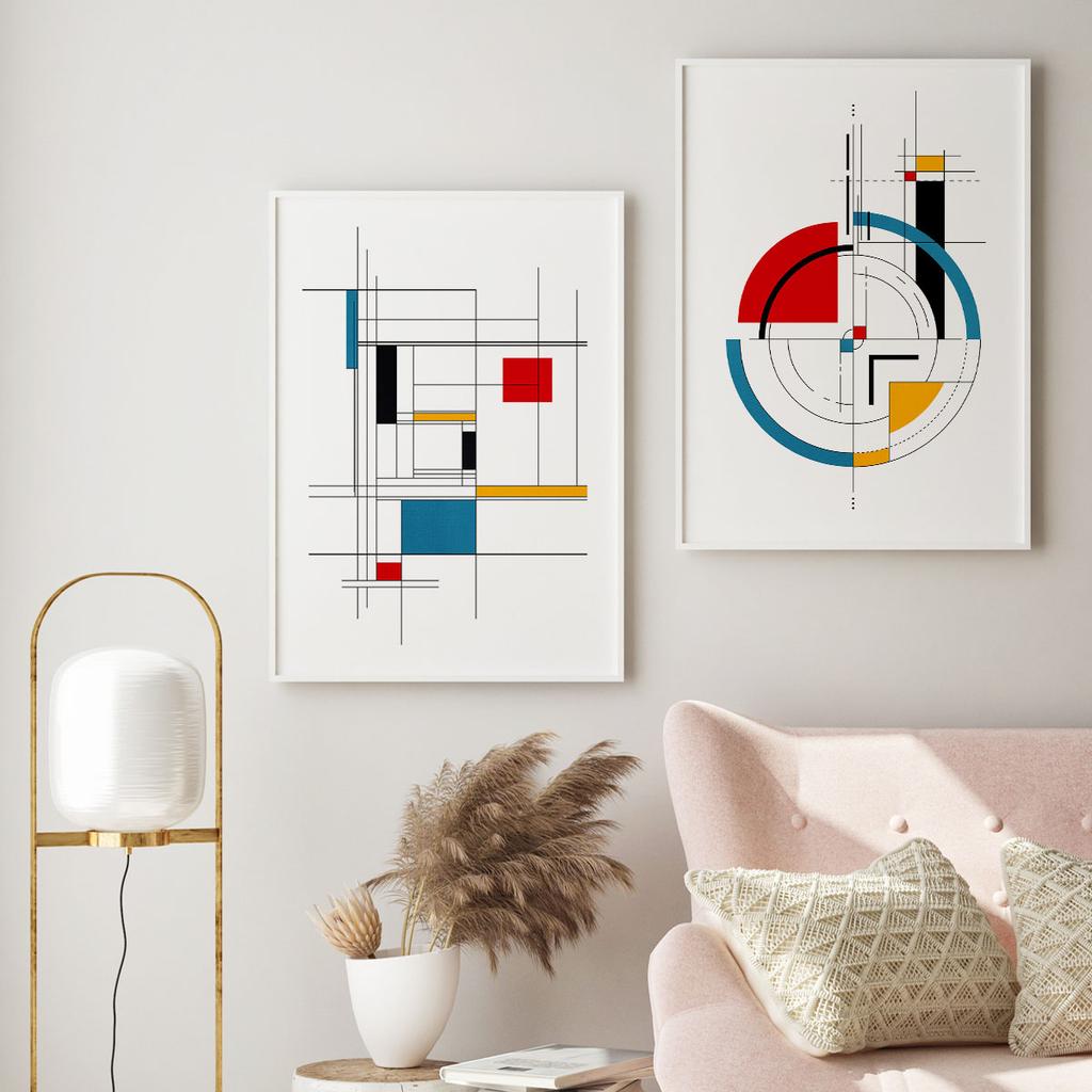Set of Two Posters Geometry Mondrian