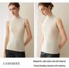 Lekasha Women's 100% Pure Cashmere Sleeveless Vest with Half-High Neck