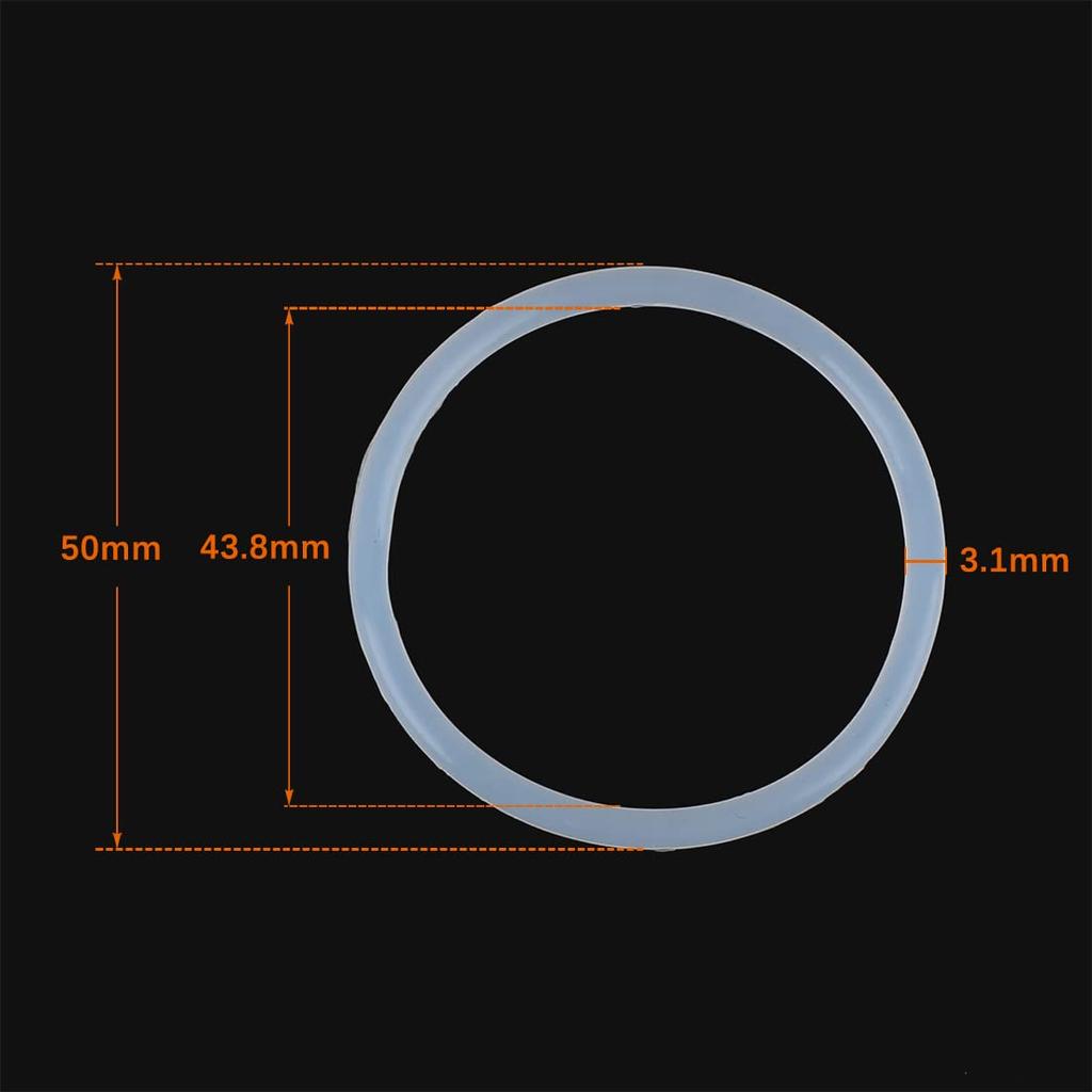 uxcell O-Ring Seal Gasket VMQ Seal Gasket Washer White Silicone Rubber 50mm X 3.1mm for Car 10pcs