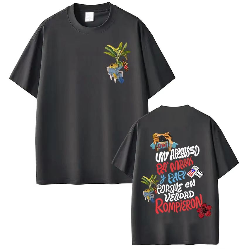 Rapper Bad Bunny T-shirt Debi Tirar Mas Fotos DTMF World Tour T Shirts Men's Clothing Fashion Hip Hop Oversized Unisex Harajuku High Quality