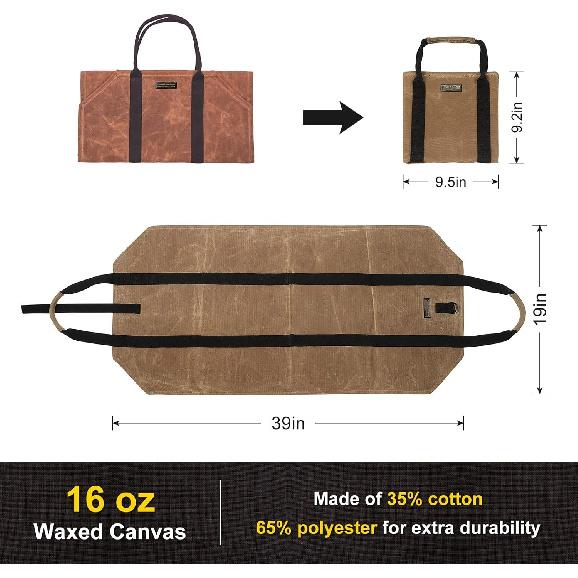 Firewood Carrier, Log Carrier for Firewood, Wood Carrying Bag for Firewood, Firewood Carriers with Handles for Fire Pit, Camping, BBQ Barbecue,