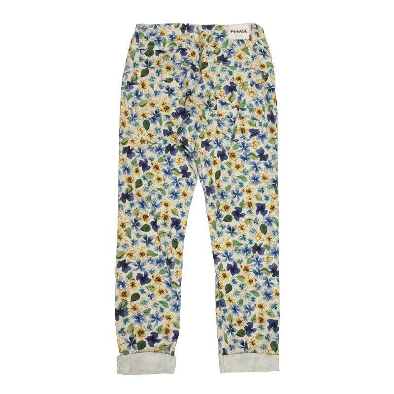 Pantalon à fleurs avec ourlets Femme PLEASE