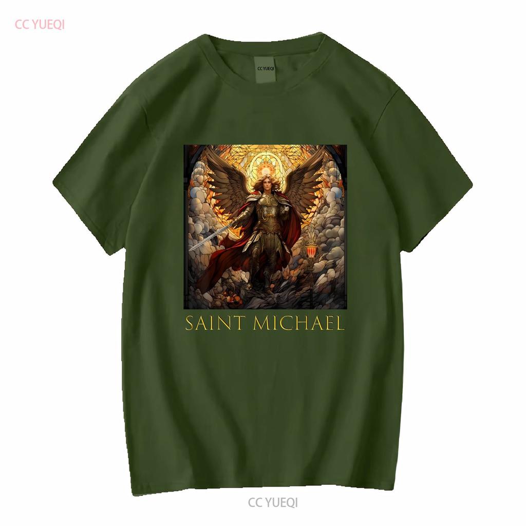 Neues limitiertes T-Shirt Erzengel Michael vintage gewaschen lässig Designer-Kleidung homme Bequem leicht grafisch