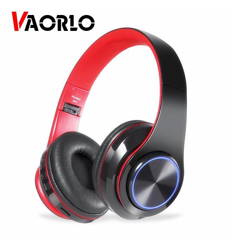 

VAORLO B39 Наушники Bluetooth 5.0 HiFi Стерео Сабвуфер Наушники с микрофоном Светящаяся RGB-подсветка для всех смартфонов