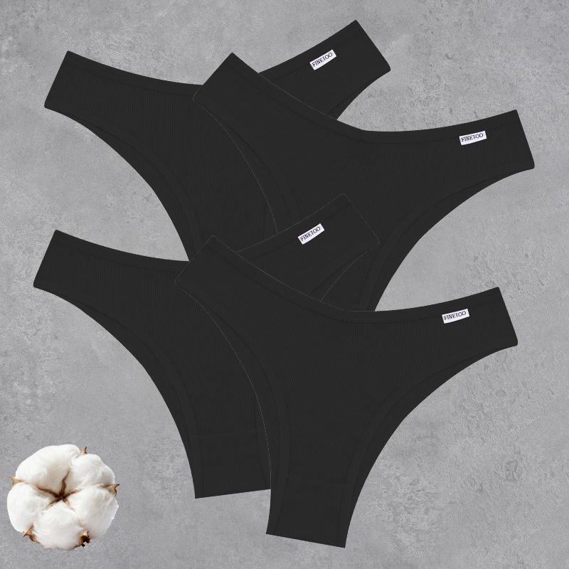 4PCS Seamless Cotton Bikini Panties For Women Sexy Low Waist Breathable Brazilian Pants Female Soft Intimate Lingerie