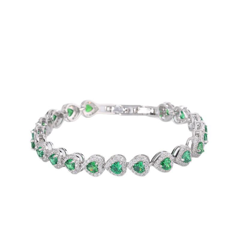 Jewelry Cultivated Ruby Emerald Bracelet Heart Shaped Exquisite Sapphire Bracelet Jewelry