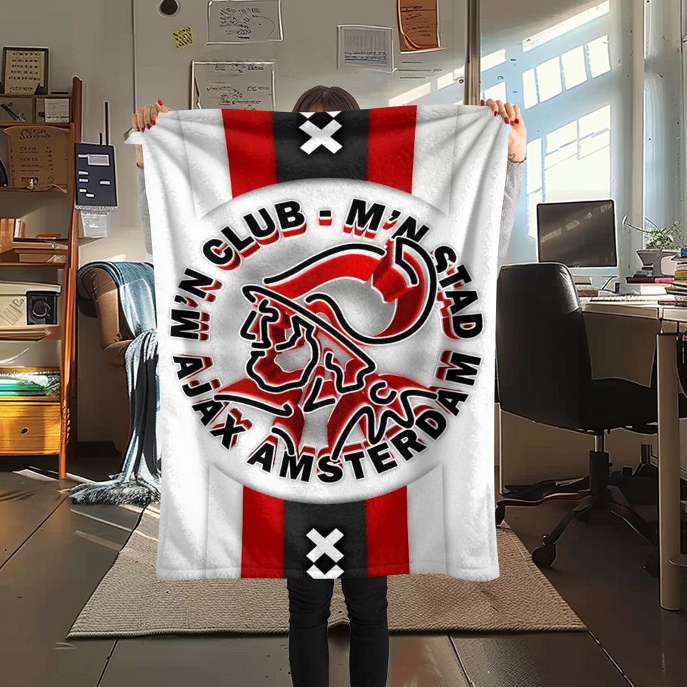 1pc Ajax Amsterdam Print Flannel Blanket, High Quality Comfortable for All Seasons, Home Decor, Warmth and Comfort, Perfect for Christmas Gifts07