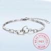 925 Silver Bracelets Bangles Charms Heart for Women Valentine's Days Cubic Zircon Wedding Love Couple Jewelry