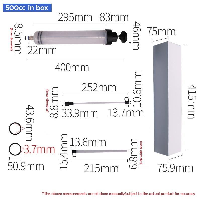 Car Oil Fluid Extractor Filling Syringe Auto Oil Change Syringe with Hose Manual Fuel Fluid Oil Change Evacuator Pump