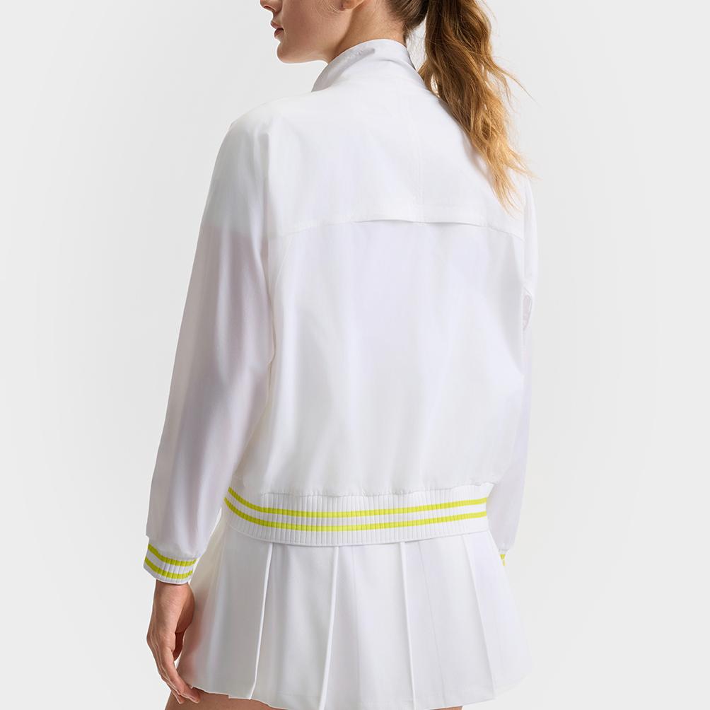 Fila Tennis Series Loose Fit Tennis Woven Stand Collar Jacket Women Jacket Jade-White A11W523701F-WT